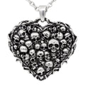 Gothic Skull Heart Pendant Necklace Stainless Steel