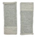 Gray Interwoven Alpaca Fingerless Gloves Long Wrist Warmers With Thumb Slit