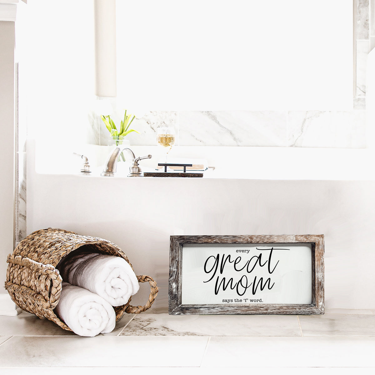 Funny Mom Sign Every Great Mom Says The F Word Wood Desk Or Wall Decor