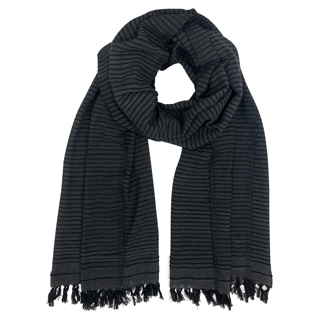 Handwoven Ethiopian Cotton Stripe Wrap Scarf Oversized