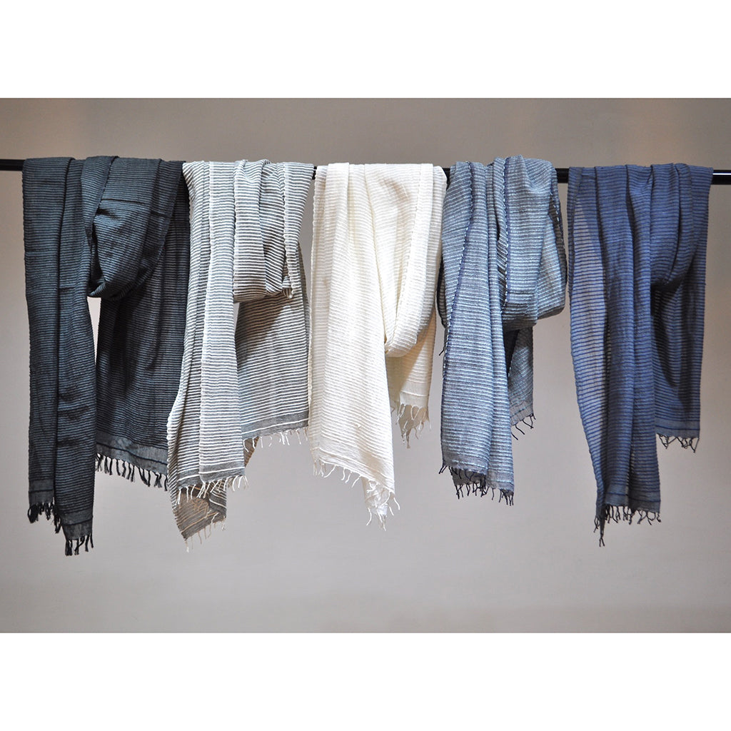 Handwoven Ethiopian Cotton Stripe Wrap Scarf Oversized