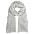 Handwoven Wool Scarf Marled Dot Gray Eyelash Fringe All-Season Soft