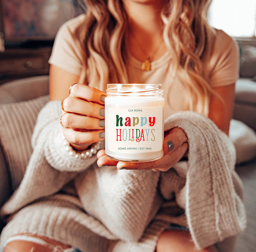 Pine Orange Holiday Candle 9oz Soy, Fresh Christmas Tree, Birch Vetiver