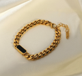 Hayden Gold Chain Bracelet With Mystic Black Inlay Slim
