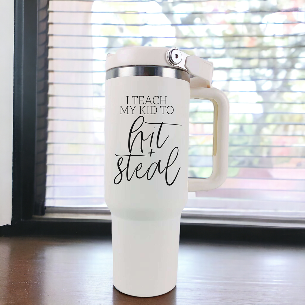 Mom Baseball Tumbler - Funny 'No White Baseball Pants' Insulated Sports Cup
