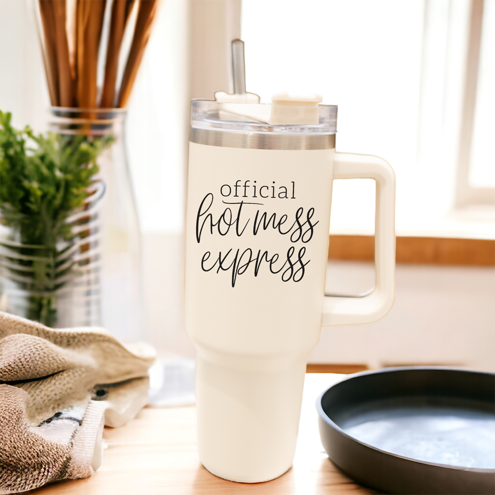 Hot Mess 40oz Tumbler With Lid And Straw - Insulated Travel Cup