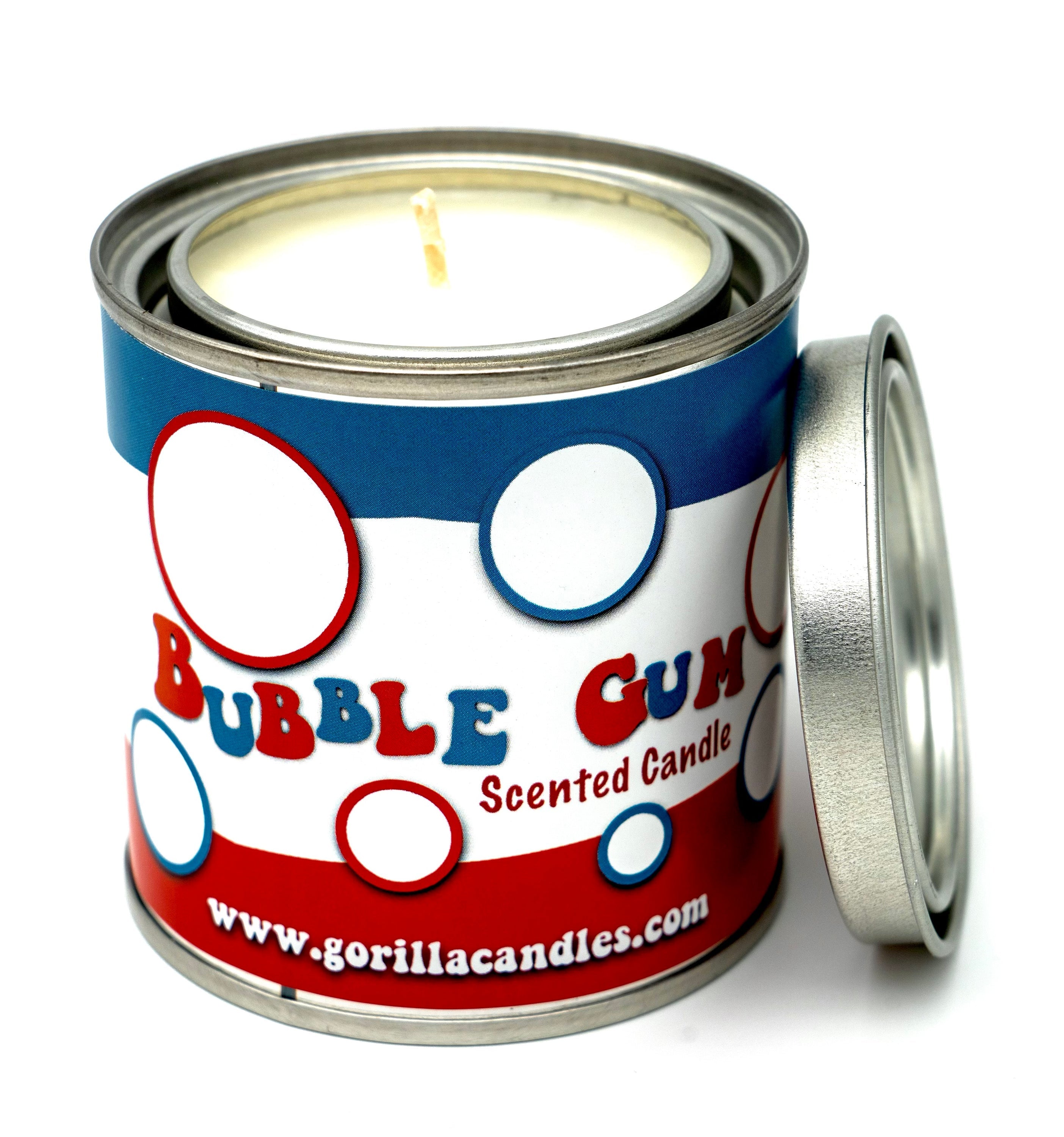 Bubble Gum Scented Retro Candle Bazooka Bubble Gum 8 Oz Soy Wax Paint Can With Lid