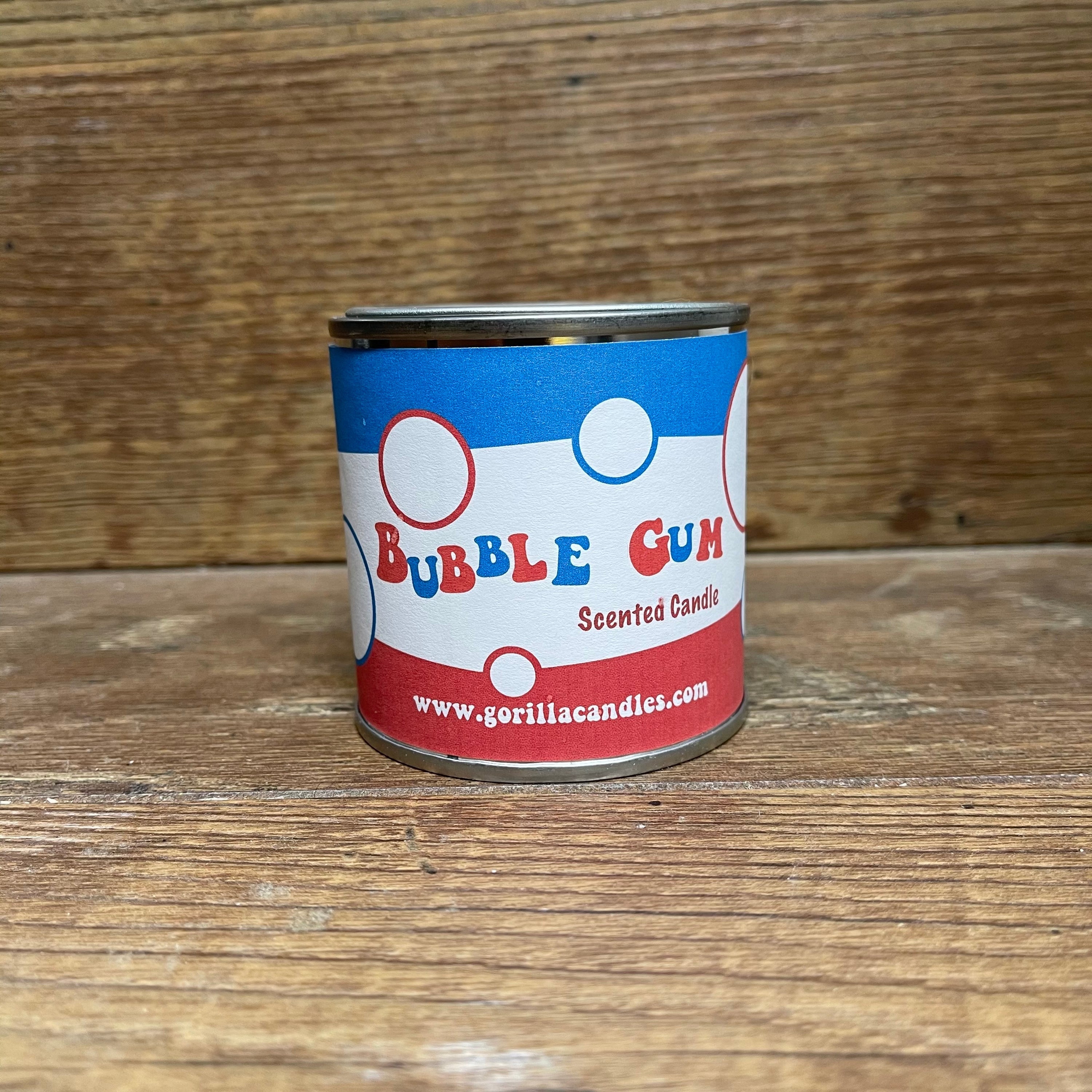 Bubble Gum Scented Retro Candle Bazooka Bubble Gum 8 Oz Soy Wax Paint Can With Lid