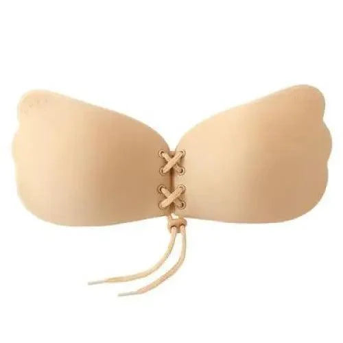 Incredible Strapless Invisible Bra Seamless Push Up Silicone Bras For Women Skin Black Lingerie Drawstring Bralette