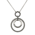 Infinity Necklace Double Circle Pendant Silver Plated