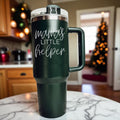 Insulated 40oz Travel Mug With Handle Lid And Straw, Green Option, Mom Gift