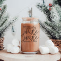 17oz Glass Tumbler With Bamboo Lid And Stainless Straws - Coffee Lover Gift