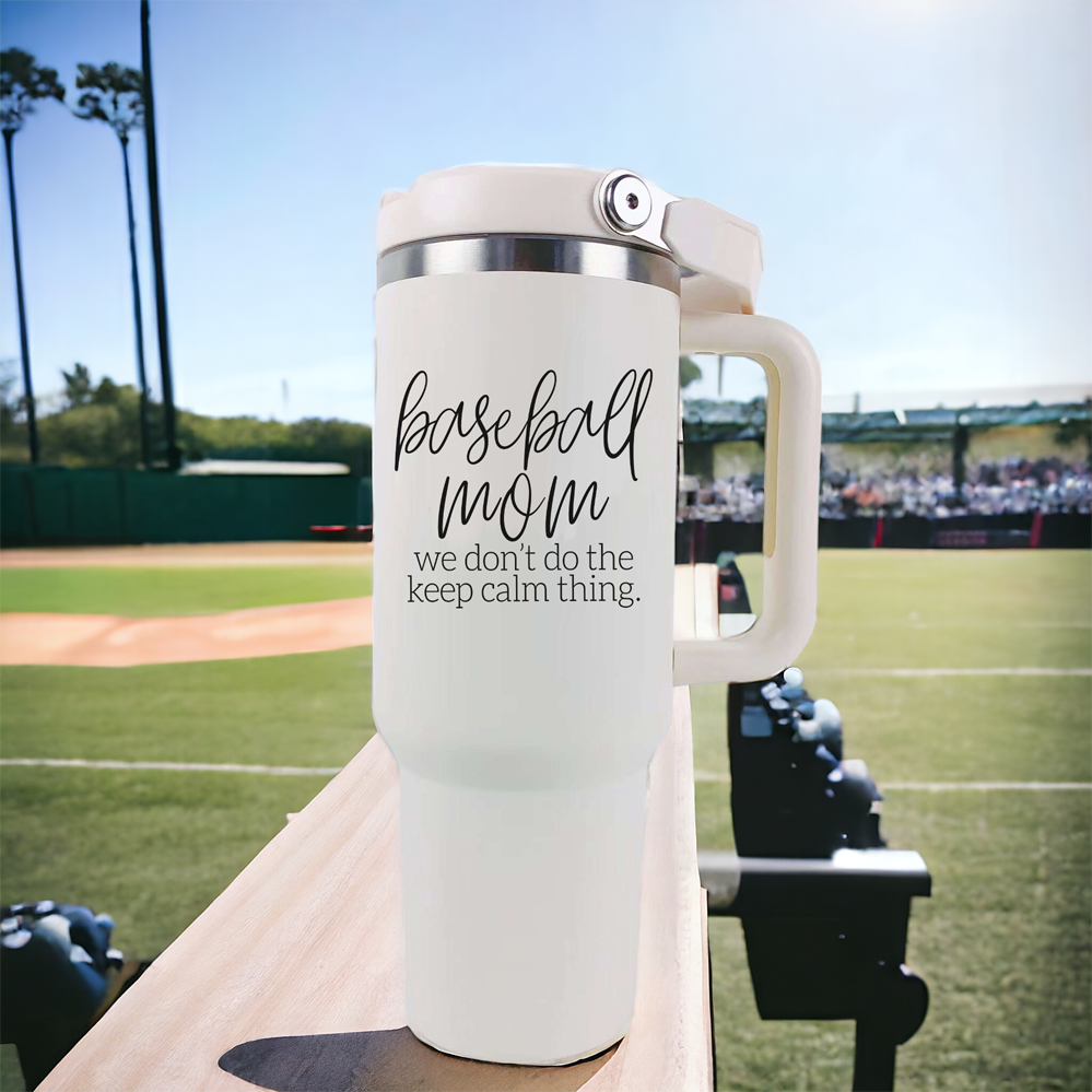 Baseball Mom 40oz Tumbler With Handle Straw Spill Proof Spout Travel Cup