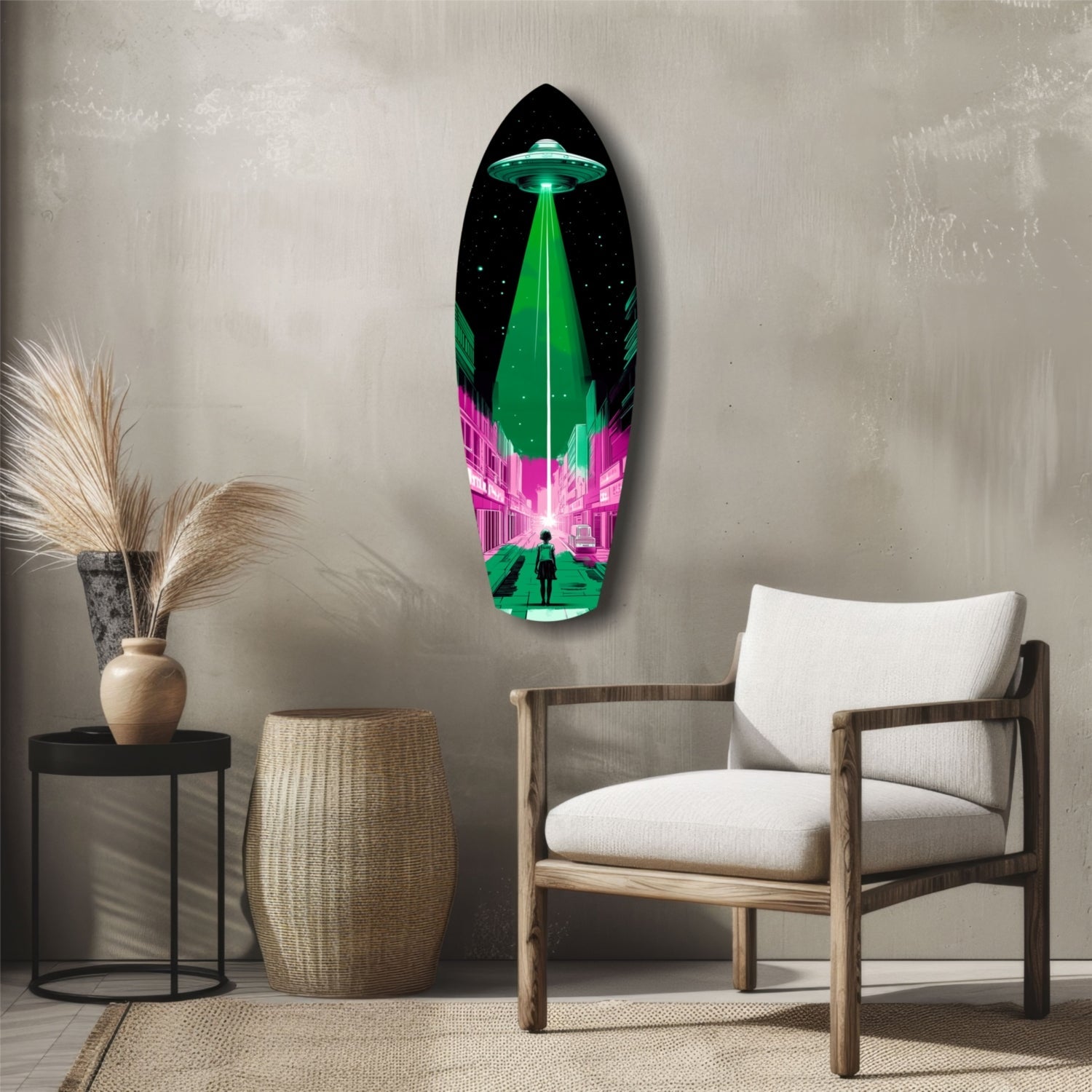 Alien Invade Glass Wall Art