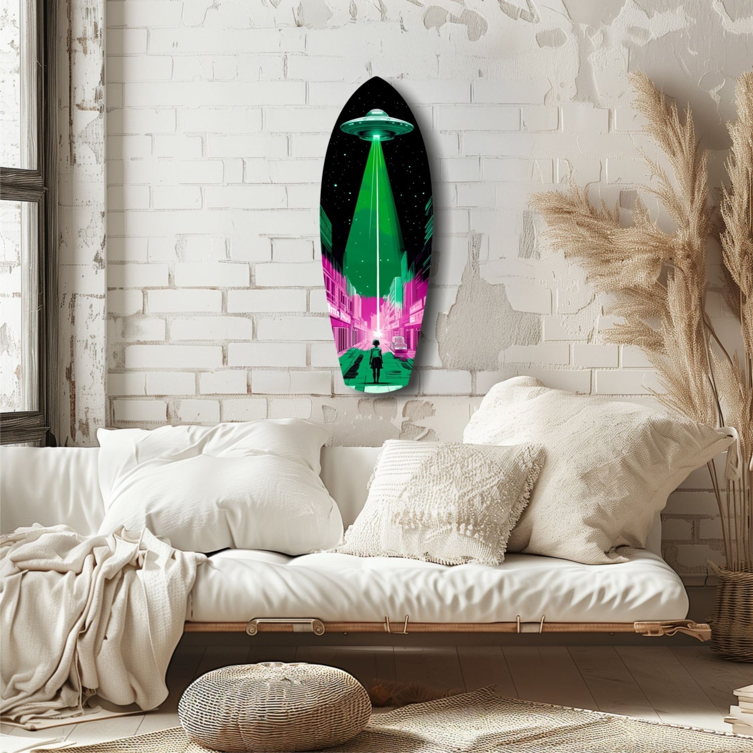 Alien Invade Glass Wall Art