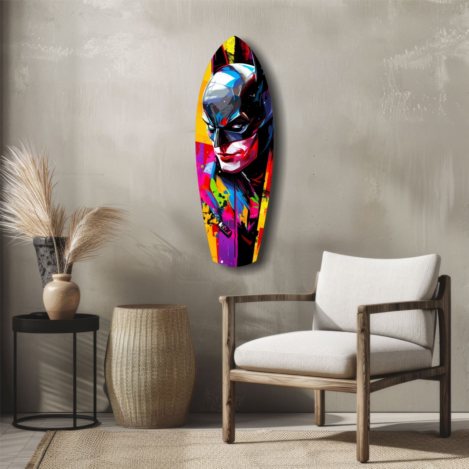 Shadowed Vigilante Glass Wall Art