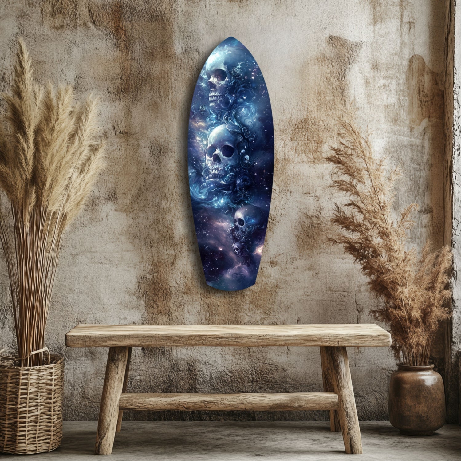 Midnight Skull Nocturnal Shadows Glass Wall Art