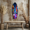 Under the City Glow A Love in the Rain Glass Wall Art