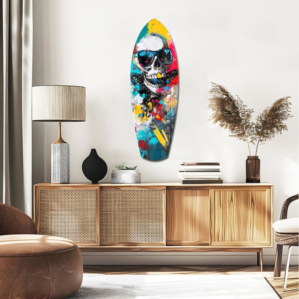 Street Soul Graffiti Skulls Glass Wall Art
