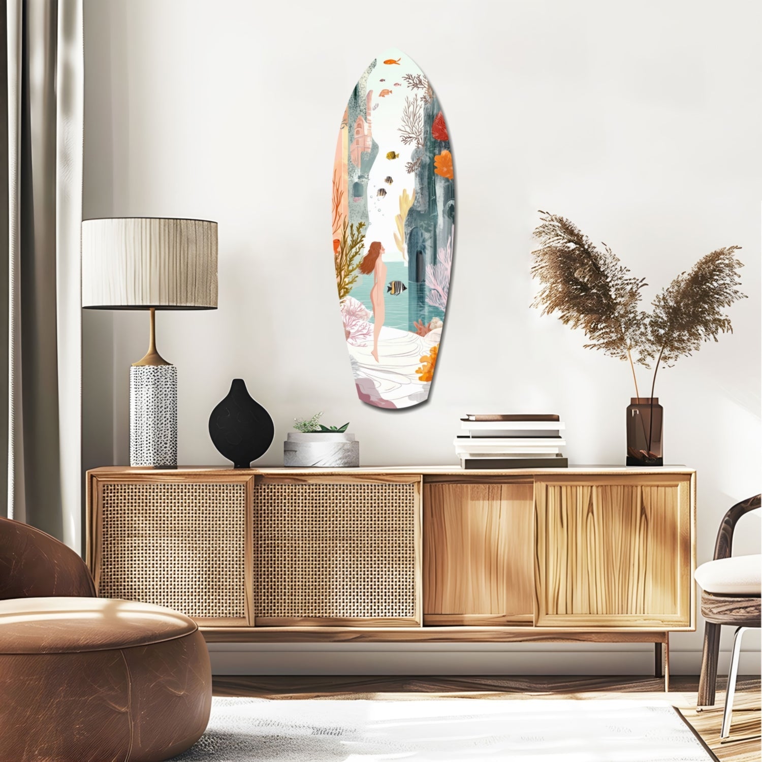 Utopic Seashore Glass Wall Art