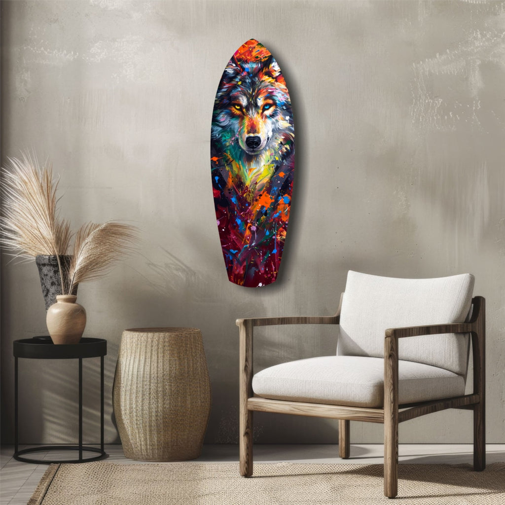 Alone Wolf V3 Glass Wall Art