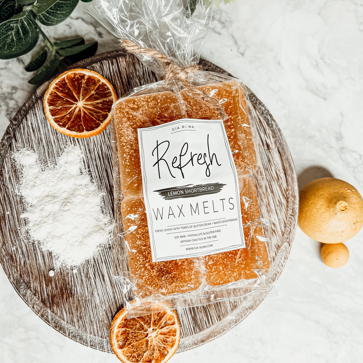 Lemon Shortbread XL Natural Wax Melts - 4 Cubes, Fresh Lemon Butter Shortbread