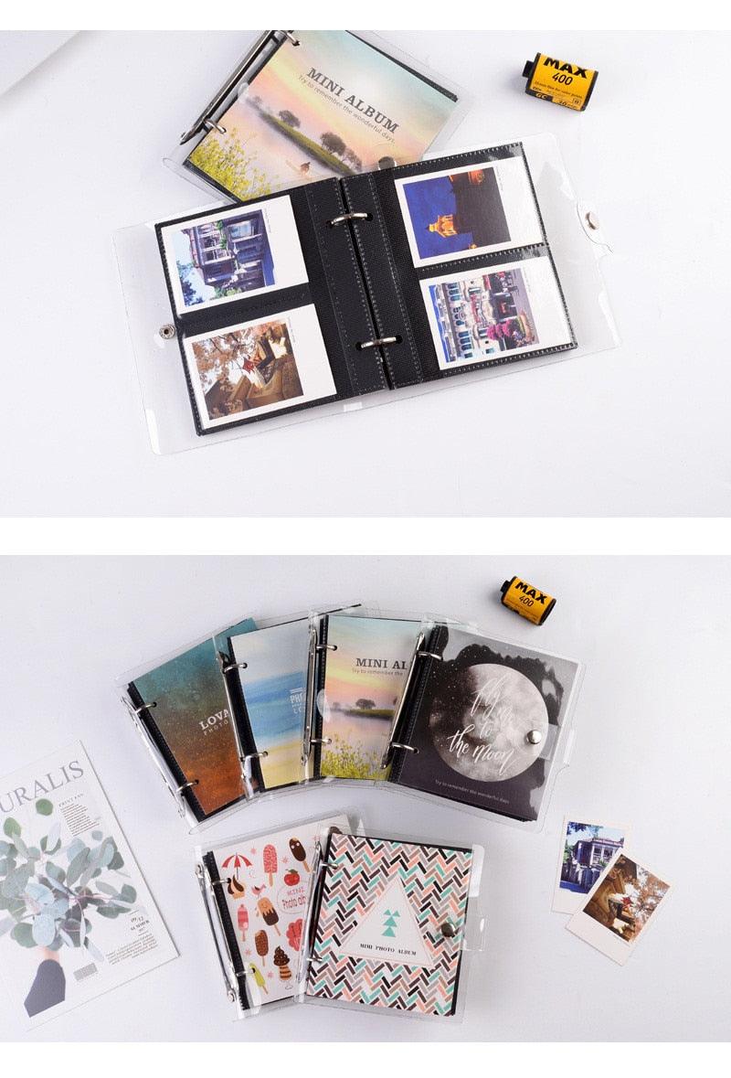 Light and Shadow Series Photo Album Ticket Storage Postcard 3 Inch memory 100 Pockets for Fujifilm Mini Film Paper Baby Family Scrapbook Albums DIY Memorable Gifts For Loved Ones