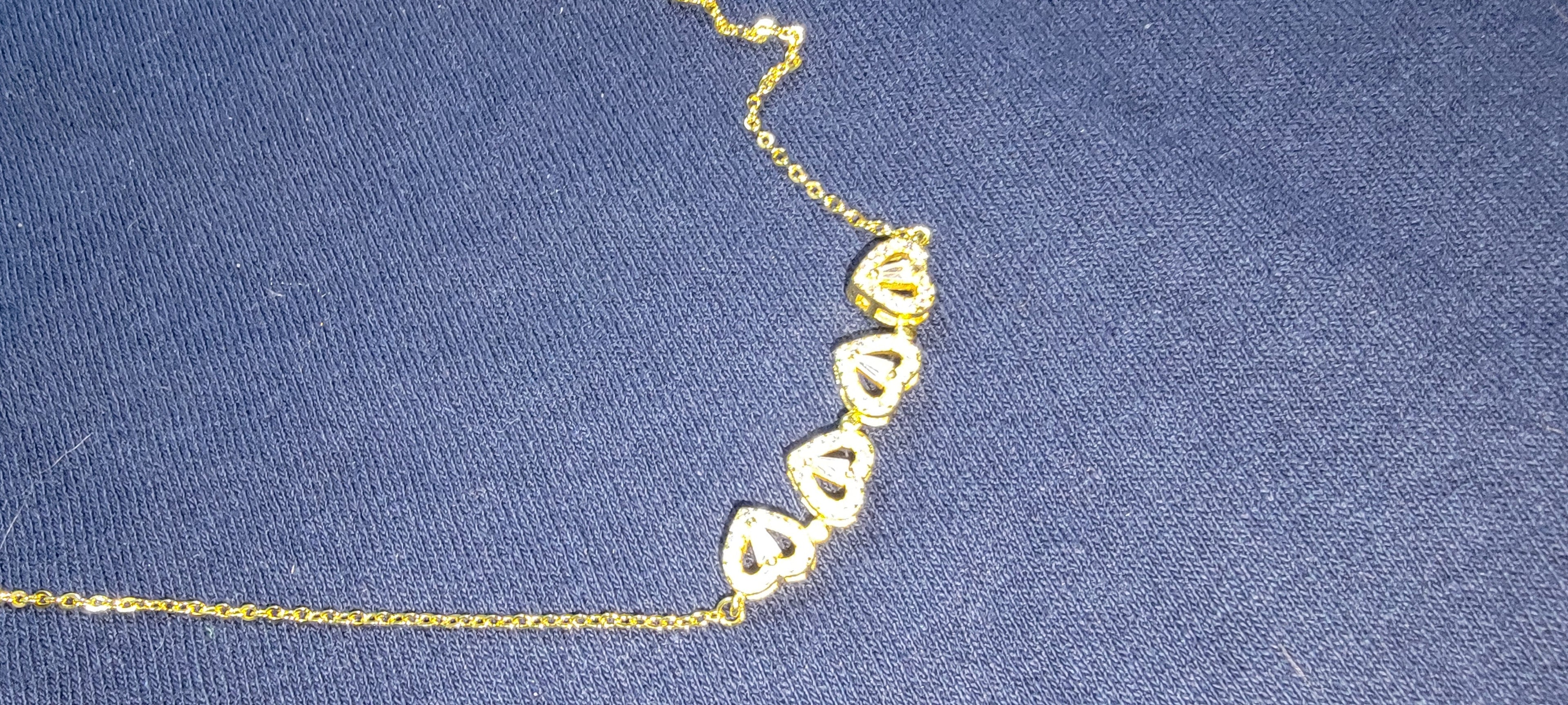 Lucky Clover Four Leaf Heart Necklace Gold Plated Pendant
