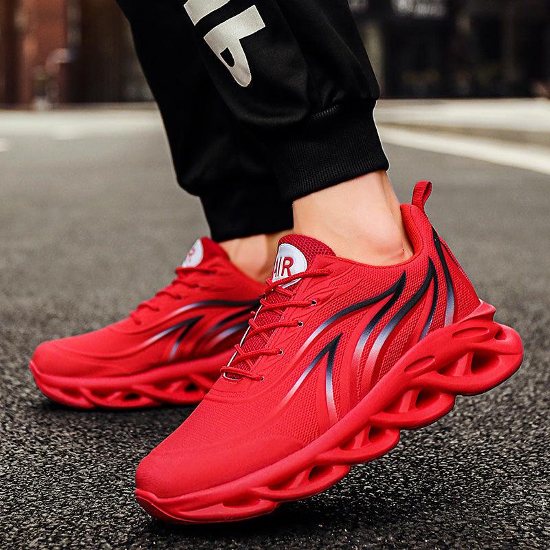 Men's Casual Sneakers Flame Print Running Mesh Shoes Outdoor Lightweight Twist Bottom Breathable Tennis Sport Shoes For Workout Walking Outdoor Sport Gym Fashion Sneakers