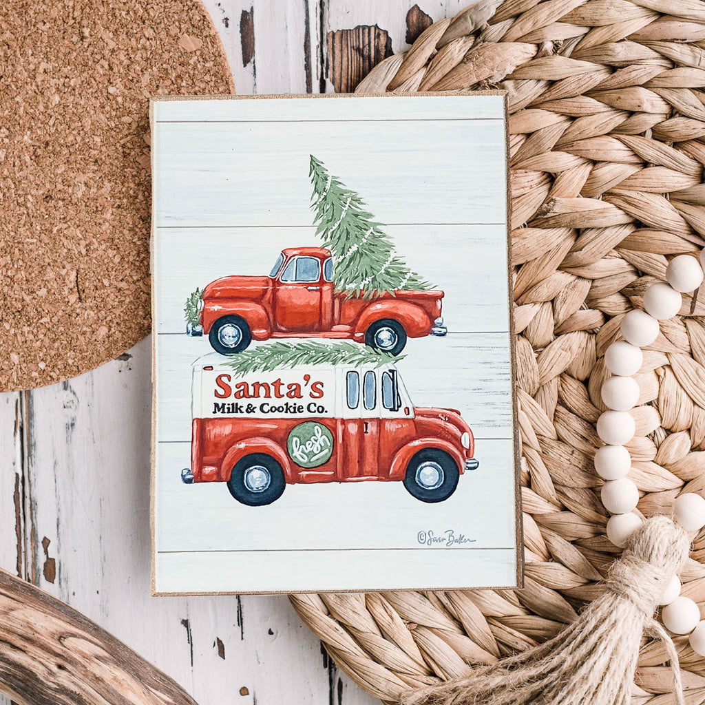 Santa Milk And Cookies Wooden Sign Christmas Eve Decor Rustic Bakery Holiday Kitchen Plaque