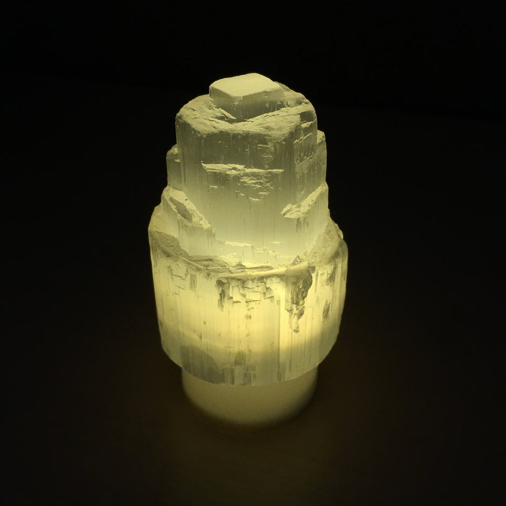Mini Selenite Skyscraper Lamp Natural Crystal Nightlight