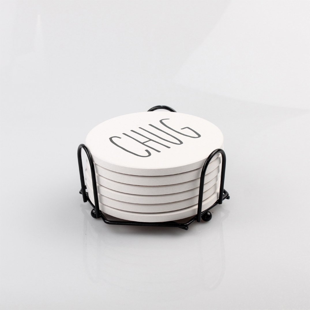 Minimalist Coasters Set - Modern Absorbent Drink Coasters for Home Decor