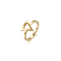 Minimalist Gold Triangle Ring For Women Adjustable Band