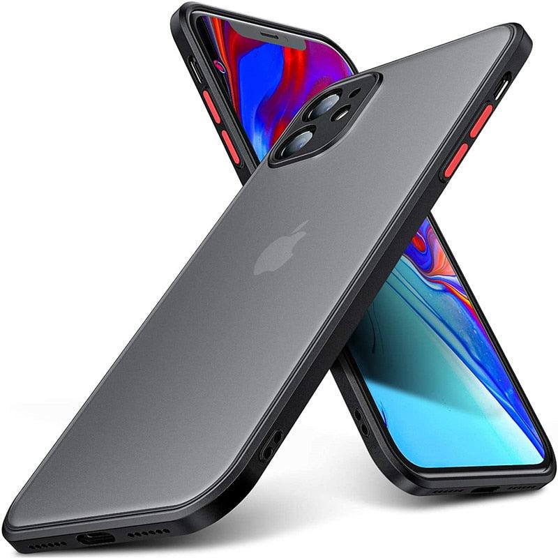 Minimalistic Shockproof Armor Case For iPhone 13 14 12 11 Pro Max XR XS X Luxury Silicone Bumper Clear Hard Cover Mini Luxury Silicone Bumper Clear Hard Cover