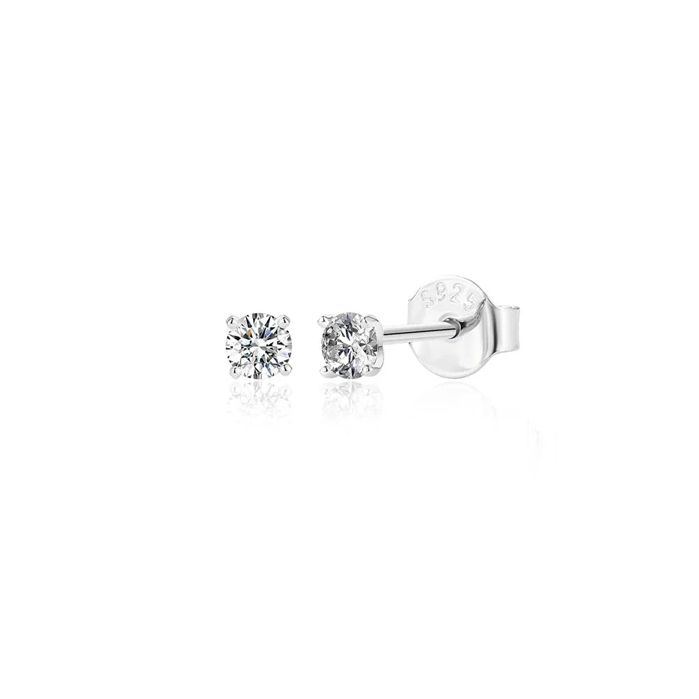 Moissanite 0.5-1.2 Ct D Color Stud Earrings 925 Sterling Silver For Women