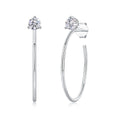 Moissanite 4mm D Color Hoop Earrings 2pc 925 Sterling Silver White Gold