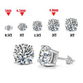 Moissanite 8mm D Color Stud Earrings 0.5-2 Ct 925 Sterling Silver Wedding