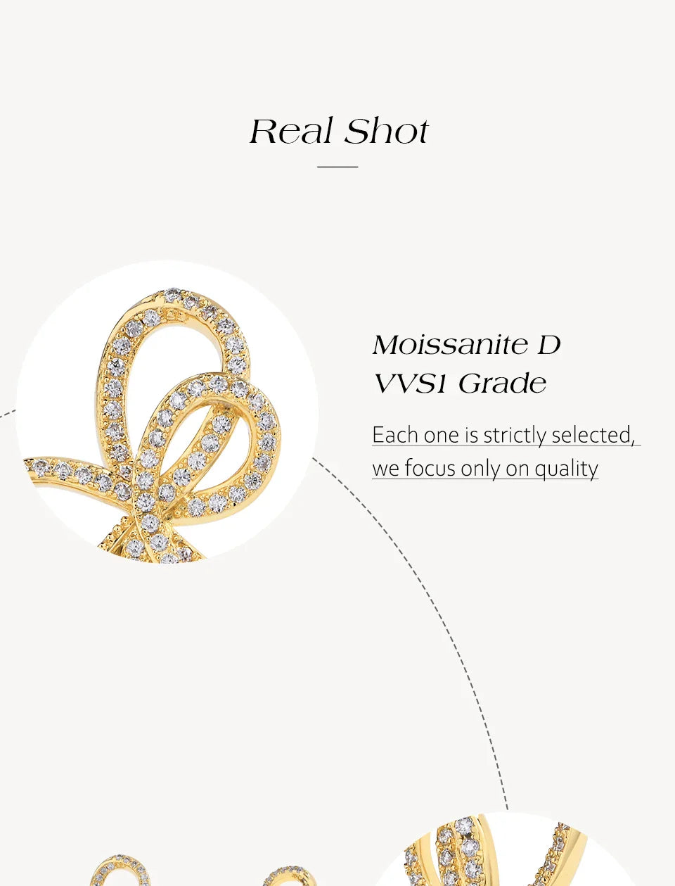 Moissanite Bow Knot Stud Earrings 925 Sterling Silver Sparkling Engagement