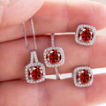 Moissanite D Color Round Cut 925 Sterling Silver Pendant Necklace and Studs Set