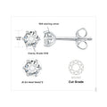 Moissanite D Color Round Solitaire Stud Earrings 0.6-6ct Sterling Silver