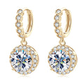 Moissanite Hoop Huggie Earrings 925 Sterling Silver Dangle Drop 3ct 2ct