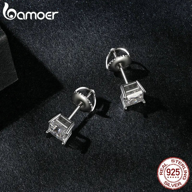 Moissanite Stud Earrings 0.5-1ct Screw Back D VVS1 Lab Created White Gold