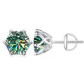 Moissanite Stud Earrings 0.5-2CT Screw Back S925 Sterling Silver 18K Plated