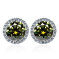 Moissanite Stud Earrings 0.8ct D Color 925 Sterling Silver 18K White Gold