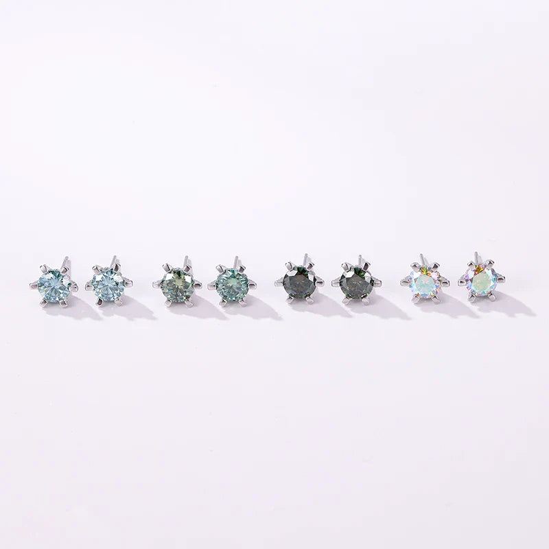 1ct D VVS Moissanite Stud Earrings 925 Sterling Silver 3EX Cut Women Daily