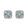 Moissanite Stud Earrings 925 Sterling Silver Round Cut Classic Women's Jewelry