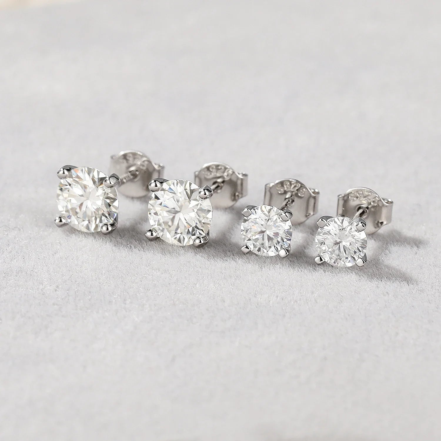 Moissanite 0.5-1.2 Ct D Color Stud Earrings 925 Sterling Silver For Women