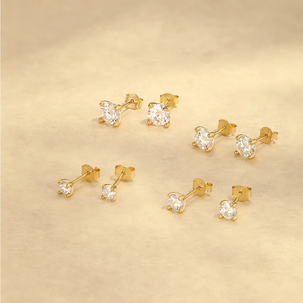 Moissanite 0.25-1.2 Carat D Color 925 Sterling Silver Stud Earrings Women