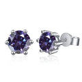 Moissanite Stud Earrings 1-6ct 21 Colors GRA Cert 925 Sterling Silver