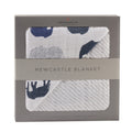 Navy Elephant Muslin Baby Blanket 47x47 Soft Cotton